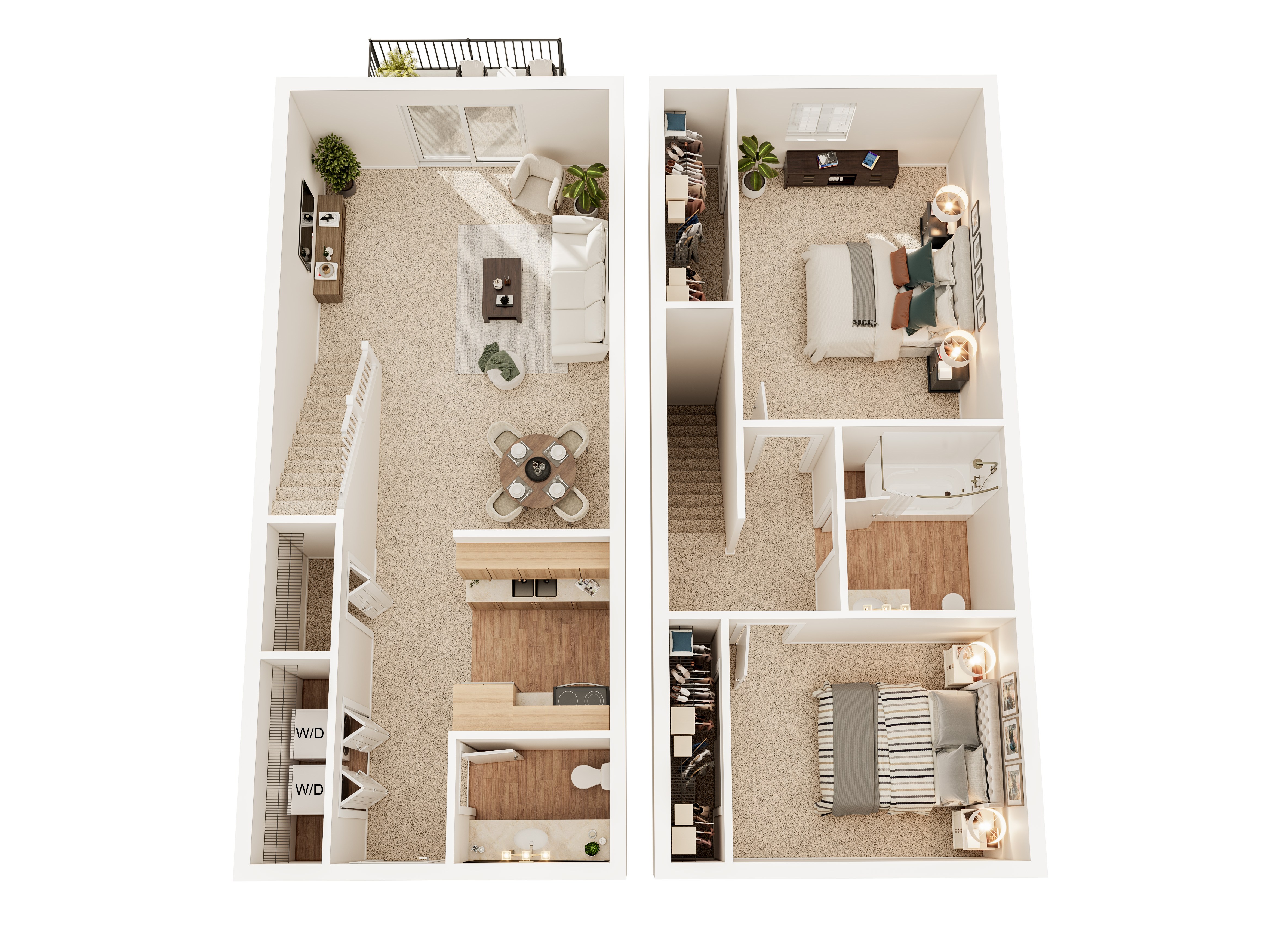 2x1.5Townhouse_TwoBedroom floor plan
